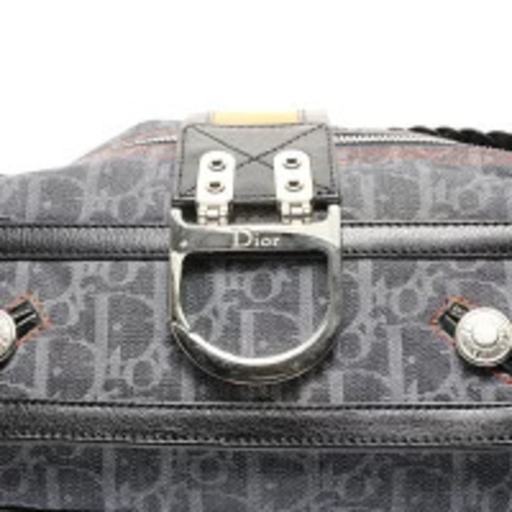 Christian Dior Denim Canvas Trotter One Shoulder Hobo Bag Navy Blue - Picture 9 of 13
